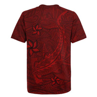Oxblood Polynesia Rugby Jersey Hawaiian Tribal Hammerhead Shark Tattoo