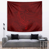 Oxblood Polynesia Tapestry Hawaiian Tribal Hammerhead Shark Tattoo
