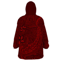 Oxblood Polynesia Wearable Blanket Hoodie Hawaiian Tribal Hammerhead Shark Tattoo