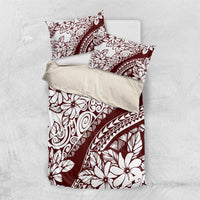 Polynesian Tropical Flowers Oxblood Color Bedding Set LT14 US Twin 172cm x 218cm Oxblood - Polynesian Pride
