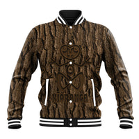 Kioranga Moriori New Zealand Baseball Jacket Kopi Rakau Carving Art