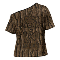 Kioranga Moriori New Zealand Cross Shoulder Shirt Kopi Rakau Carving Art