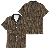 Kioranga Moriori New Zealand Family Matching Puletasi and Hawaiian Shirt Kopi Rakau Carving Art
