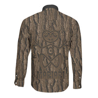 Kioranga Moriori New Zealand Long Sleeve Button Shirt Kopi Rakau Carving Art