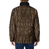 Kioranga Moriori New Zealand Padded Jacket Kopi Rakau Carving Art