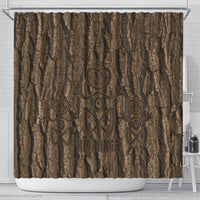 Kioranga Moriori New Zealand Shower Curtain Kopi Rakau Carving Art