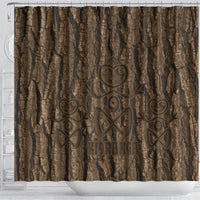 Kioranga Moriori New Zealand Shower Curtain Kopi Rakau Carving Art