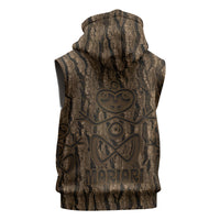 Kioranga Moriori New Zealand Sleeveless Hoodie Kopi Rakau Carving Art