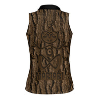 Kioranga Moriori New Zealand Women Sleeveless Polo Shirt Kopi Rakau Carving Art
