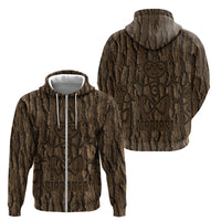 Kioranga Moriori New Zealand Zip Hoodie Kopi Rakau Carving Art