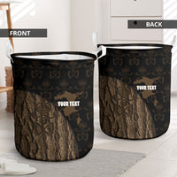 Moriori Kekoru New Zealand Personalised Laundry Basket Kopi Rakau Carving Chatham Islands Map