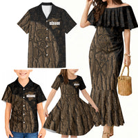 Moriori Kekoru New Zealand Personalised Family Matching Mermaid Dress and Hawaiian Shirt Kopi Rakau Carving Chatham Islands Map