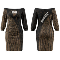 Moriori Kekoru New Zealand Personalised Family Matching Off The Shoulder Long Sleeve Dress and Hawaiian Shirt Kopi Rakau Carving Chatham Islands Map