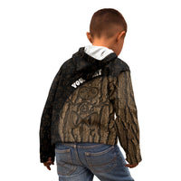 Moriori Kekoru New Zealand Personalised Kid Hoodie Kopi Rakau Carving Chatham Islands Map