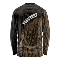 Moriori Kekoru New Zealand Personalised Long Sleeve Shirt Kopi Rakau Carving Chatham Islands Map