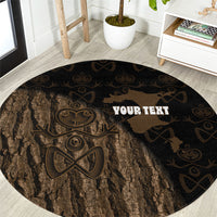 Moriori Kekoru New Zealand Personalised Round Carpet Kopi Rakau Carving Chatham Islands Map