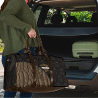 Moriori Kekoru New Zealand Personalised Travel Bag Kopi Rakau Carving Chatham Islands Map