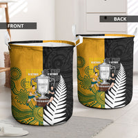 New Zealand Australia Rugby Bledisloe 2026 Laundry Basket Champion Trophy Maori Aboriginal Art