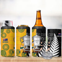 New Zealand Australia Rugby Bledisloe 2026 4 in 1 Can Cooler Tumbler Champion Trophy Maori Aboriginal Art