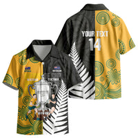 New Zealand Australia Rugby Bledisloe 2026 Custom Kid Hawaiian Shirt Champion Trophy Maori Aboriginal Art