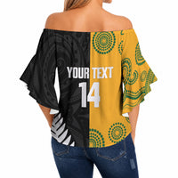 New Zealand Australia Rugby Bledisloe 2026 Custom Off Shoulder Wrap Waist Top Champion Trophy Maori Aboriginal Art