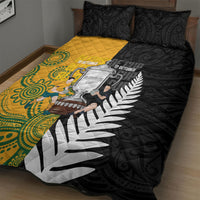 New Zealand Australia Rugby Bledisloe 2026 Quilt Bed Set Champion Trophy Maori Aboriginal Art