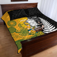 New Zealand Australia Rugby Bledisloe 2026 Quilt Bed Set Champion Trophy Maori Aboriginal Art