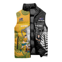 New Zealand Australia Rugby Bledisloe 2026 Custom Sleeveless Puffer Jacket Champion Trophy Maori Aboriginal Art