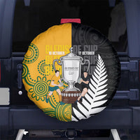 New Zealand Australia Rugby Bledisloe 2026 Spare Tire Cover Champion Trophy Maori Aboriginal Art