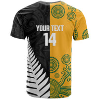 New Zealand Australia Rugby Bledisloe 2026 Custom T Shirt Champion Trophy Maori Aboriginal Art