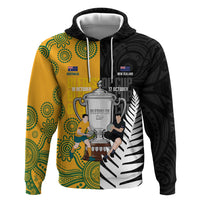 New Zealand Australia Rugby Bledisloe 2026 Custom Zip Hoodie Champion Trophy Maori Aboriginal Art