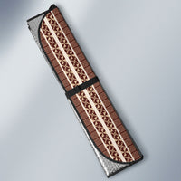 Swimming With Humpback Whales Season Tonga Auto Sun Shade Tongan Tofuaa Ngatu Pattern Brown