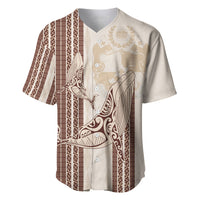 Swimming With Humpback Whales Season Tonga Baseball Jersey Tongan Tofuaa Ngatu Pattern Brown