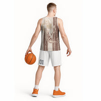 Swimming With Humpback Whales Season Tonga Basketball Jersey Tongan Tofuaa Ngatu Pattern Brown