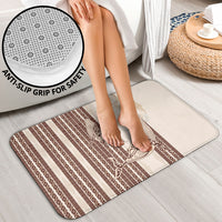 Swimming With Humpback Whales Season Tonga Bathroom Set Tongan Tofuaa Ngatu Pattern Brown