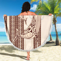 Swimming With Humpback Whales Season Tonga Beach Blanket Tongan Tofuaa Ngatu Pattern Brown