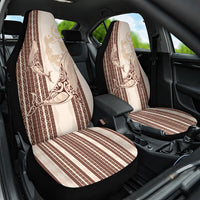 Swimming With Humpback Whales Season Tonga Car Seat Cover Tongan Tofuaa Ngatu Pattern Brown