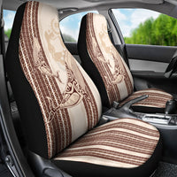 Swimming With Humpback Whales Season Tonga Car Seat Cover Tongan Tofuaa Ngatu Pattern Brown