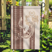 Swimming With Humpback Whales Season Tonga Garden Flag Tongan Tofuaa Ngatu Pattern Brown