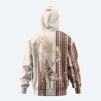 Swimming With Humpback Whales Season Tonga Hoodie Tongan Tofuaa Ngatu Pattern Brown