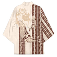 Swimming With Humpback Whales Season Tonga Kimono Tongan Tofuaa Ngatu Pattern Brown