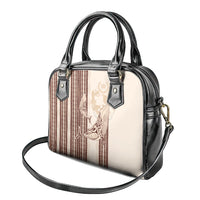 Swimming With Humpback Whales Season Tonga Shoulder Handbag Tongan Tofuaa Ngatu Pattern Brown