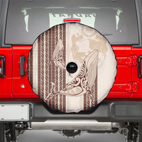 Swimming With Humpback Whales Season Tonga Spare Tire Cover Tongan Tofuaa Ngatu Pattern Brown