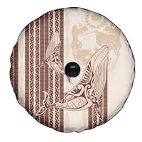 Swimming With Humpback Whales Season Tonga Spare Tire Cover Tongan Tofuaa Ngatu Pattern Brown