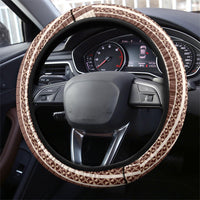 Swimming With Humpback Whales Season Tonga Steering Wheel Cover Tongan Tofuaa Ngatu Pattern Brown