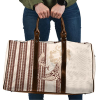 Swimming With Humpback Whales Season Tonga Travel Bag Tongan Tofuaa Ngatu Pattern Brown