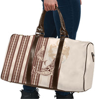 Swimming With Humpback Whales Season Tonga Travel Bag Tongan Tofuaa Ngatu Pattern Brown