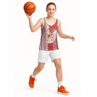Swimming With Humpback Whales Season Tonga Basketball Jersey Tongan Tofuaa Ngatu Pattern Red