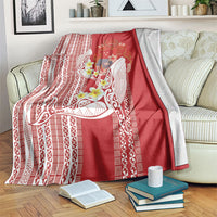 Swimming With Humpback Whales Season Tonga Blanket Tongan Tofuaa Ngatu Pattern Red