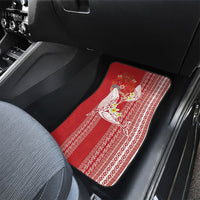 Swimming With Humpback Whales Season Tonga Car Mats Tongan Tofuaa Ngatu Pattern Red